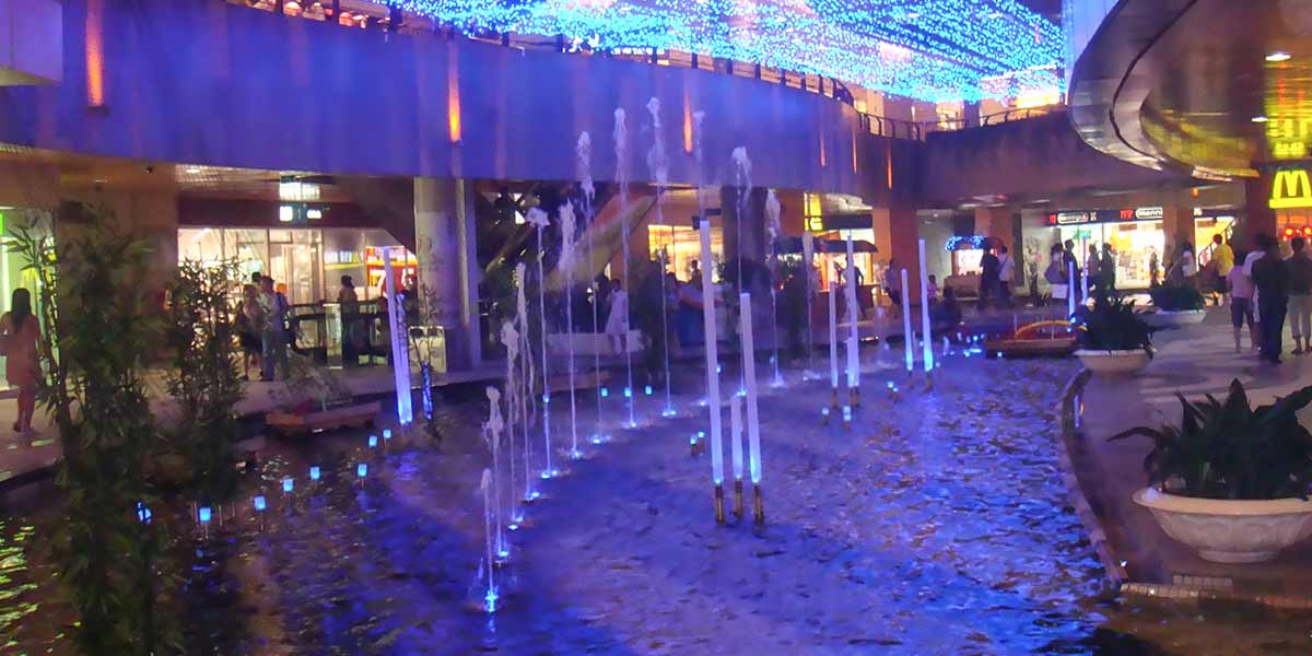 南京水游城室內噴泉水景工程